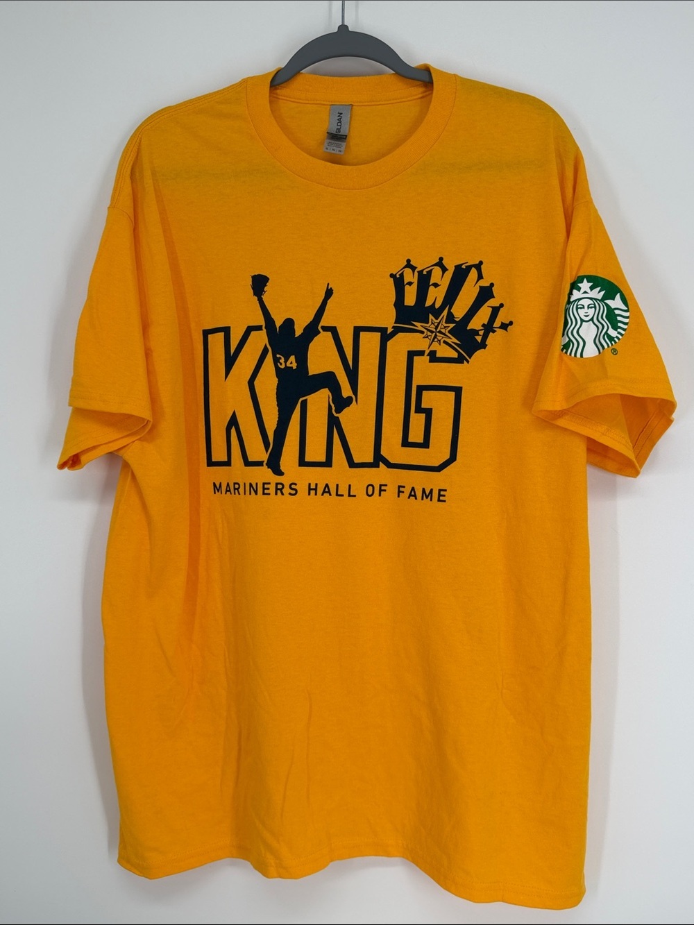 King Felix Hernandez Seattle Mariners Hall of Fame Tee Shirt Men’s XL Starbucks